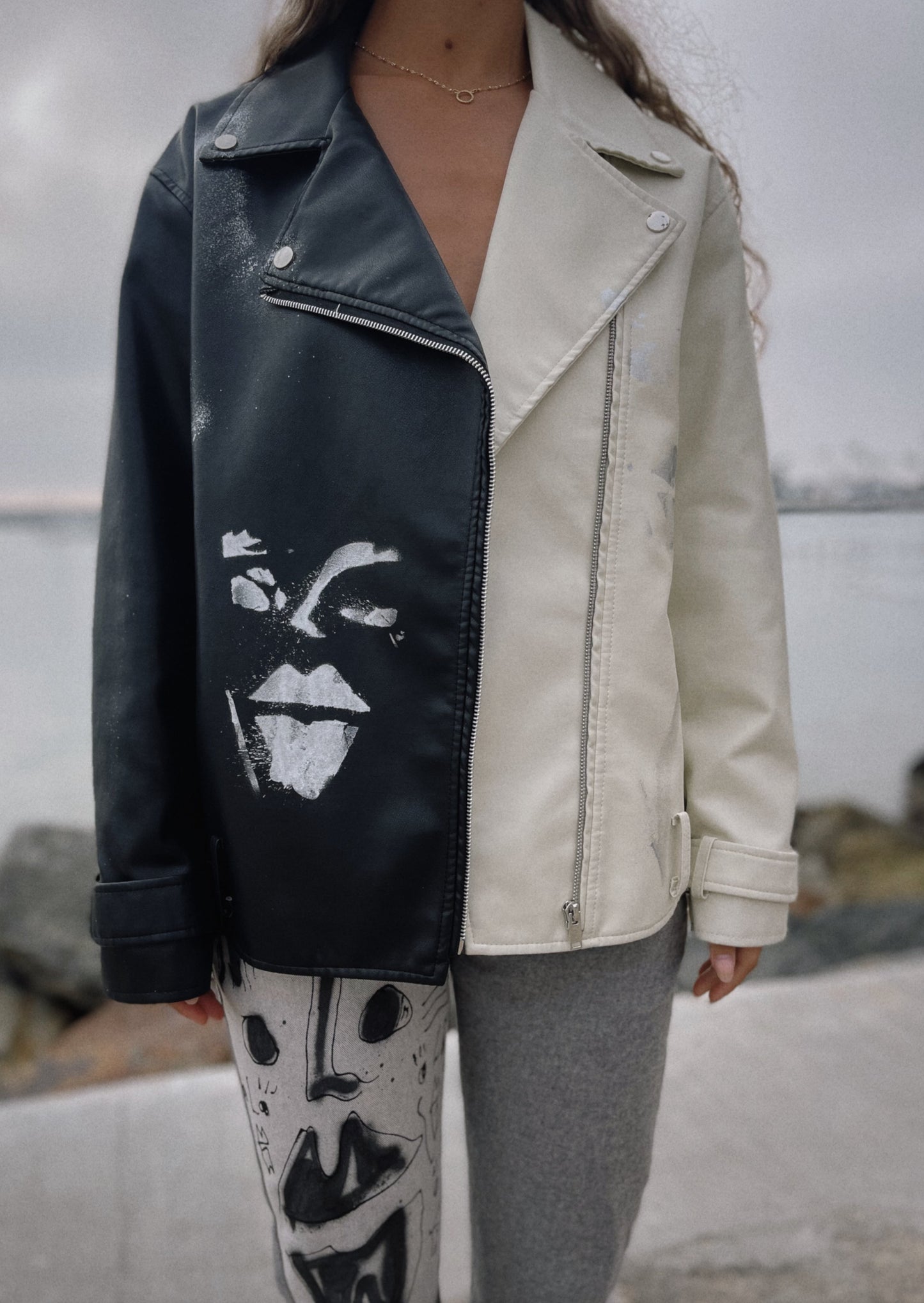 BELIEVE IN SOMETHING PLEATHER JACKET
