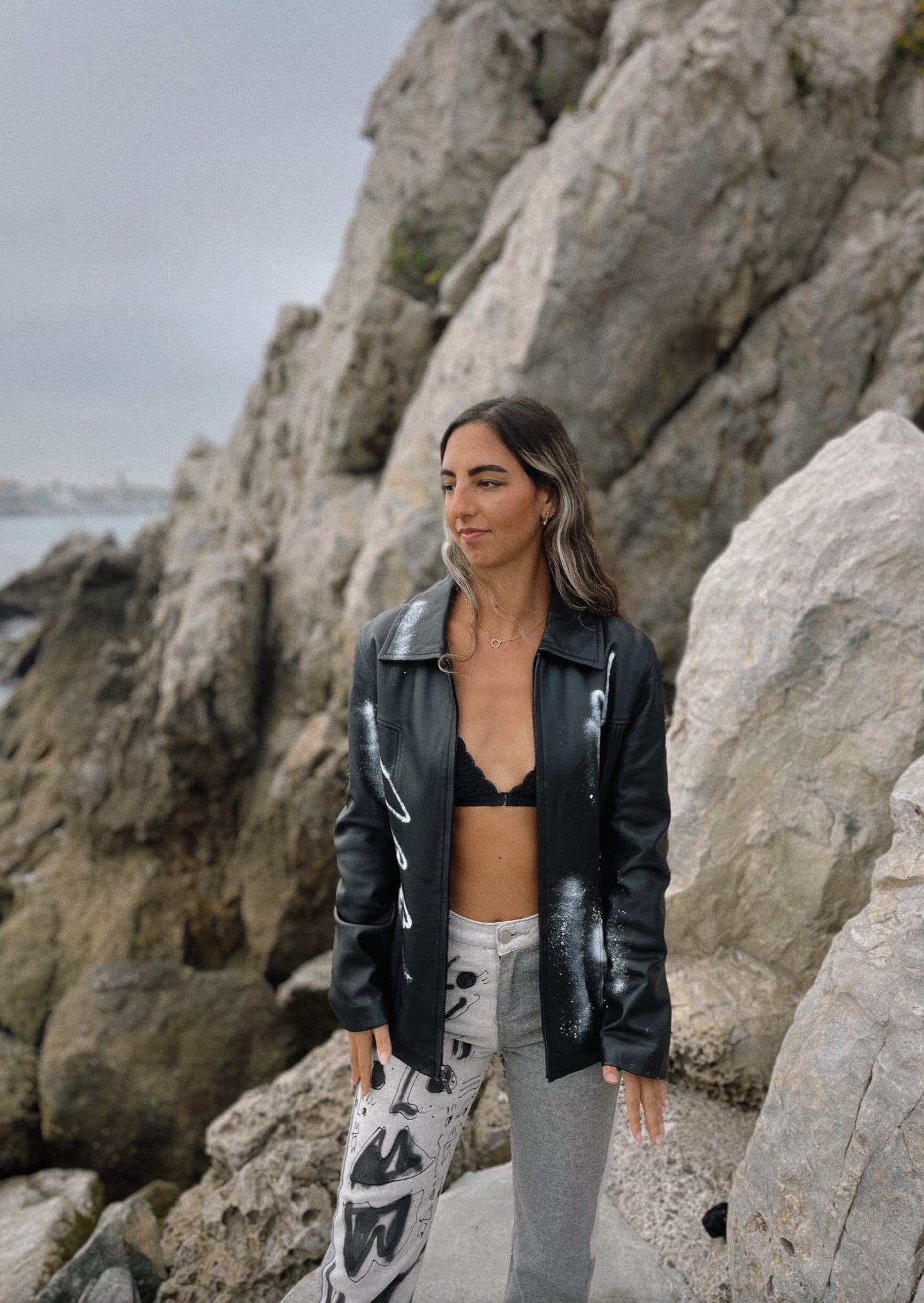 WINK FACE AUTHENTIC LEATHER JACKET