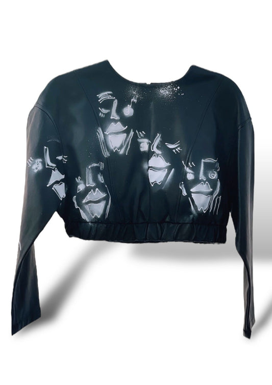 LOVE YOURS FAUX LEATHER CROP TOP