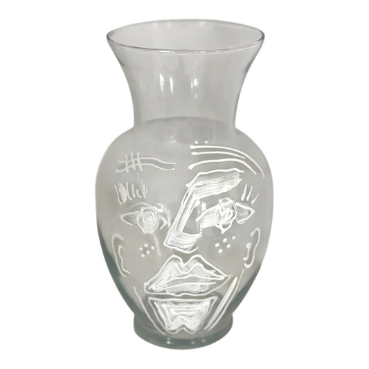 FACE THE DAY HAND-PAINTED VASE
