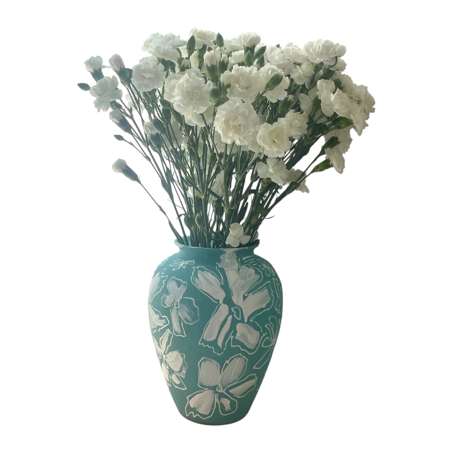 TEAL DROPS HAND-PAINTED VASE