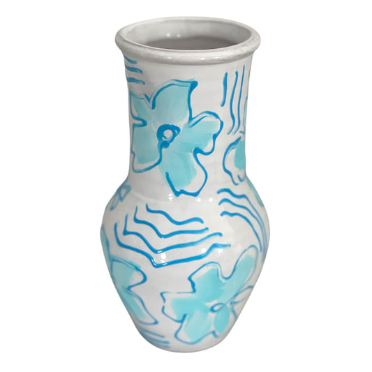 BLUE WAVES HAND-PAINTED VASE